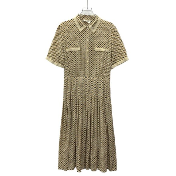 Celine Brown “Arc de Triomphe” printed silk dress - Picture 1 of 9